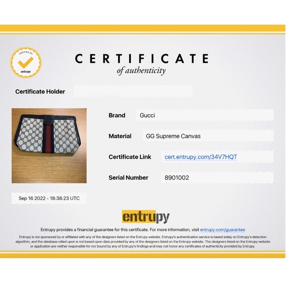 Certified Authentic Vintage Gucci Web Canvas Navy Leather Velcro Clutch, COA - Picture 12 of 12